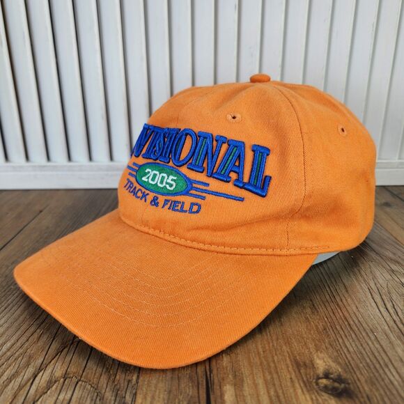 VTG Divisional Track & Field 2005 Strapback Hat Cap Orange Blue Pacific Headwear - Picture 1 of 10